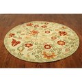 Safavieh 4 x 4 ft. Round Transitional Chelsea Ivory and Green Hand Hooked Rug HK716A-4R